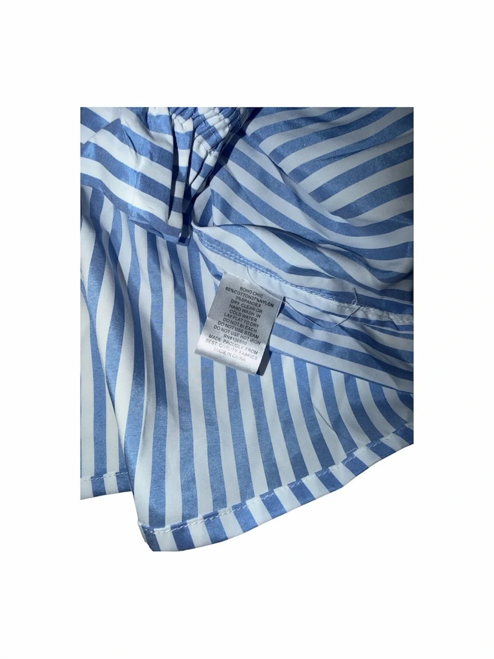 Boho Chic Blue White Striped Ruffle Blouse NWT Retail $109 XL